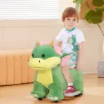 Battery Powered Ride on Toy, 6V Ride on Horse with Music Forward, PU Wheels, for 18-36 Months, Green - Image 2