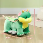 Battery Powered Ride on Toy, 6V Ride on Horse with Music Forward, PU Wheels, for 18-36 Months, Green - Image 3