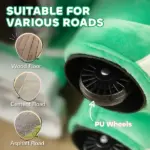 Battery Powered Ride on Toy, 6V Ride on Horse with Music Forward, PU Wheels, for 18-36 Months, Green - Image 7