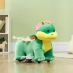Battery Powered Ride on Toy, 6V Ride on Horse with Music Forward, PU Wheels, for 18-36 Months, Green - Image 10