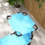 Beach Recliner with Sunshade: Light Blue, Back Adjustment Options, Overhead Protection, Cushioned for Seaside Comfort - Image 7