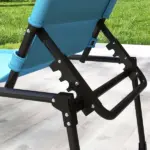 Beach Recliner with Sunshade: Light Blue, Back Adjustment Options, Overhead Protection, Cushioned for Seaside Comfort - Image 9