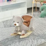 Bear-shaped Kids Rocking Horse with Sound for 18-36 Months, Gray - Image 10