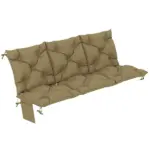Outsunny Bench Cushion Non-Slip Outdoor Swing Cushion withBackrest Side Pocket for 3 Seater Patio Furniture Beige - Image 11