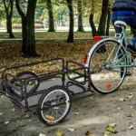 Aosom Foldable Bicycle Cargo Trailer with Hitch 16 Inch Wheels 110 lb Capacity Black - Image 2