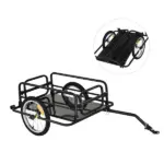 Aosom Foldable Bicycle Cargo Trailer with Hitch 16 Inch Wheels 110 lb Capacity Black - Image 11