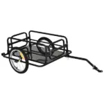 Aosom Foldable Bicycle Cargo Trailer with Hitch 16 Inch Wheels 110 lb Capacity Black