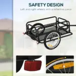 Aosom Foldable Bicycle Cargo Trailer with Hitch 16 Inch Wheels 110 lb Capacity Black - Image 4