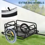 Aosom Foldable Bicycle Cargo Trailer with Hitch 16 Inch Wheels 110 lb Capacity Black - Image 6
