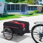 Bicycle Cargo Trailer, Two-Wheel Bike Luggage Wagon with Removable Cover, Versatile Use, Red - Image 2