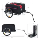 Bicycle Cargo Trailer, Two-Wheel Bike Luggage Wagon with Removable Cover, Versatile Use, Red - Image 3