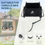 Bicycle Cargo Trailer, Two-Wheel Bike Luggage Wagon with Removable Cover, Versatile Use, Red - Image 4