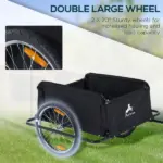 Bicycle Cargo Trailer, Two-Wheel Bike Luggage Wagon with Removable Cover, Versatile Use, Red - Image 6