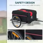 Bicycle Cargo Trailer, Two-Wheel Bike Luggage Wagon with Removable Cover, Versatile Use, Red - Image 7