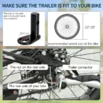 Bicycle Cargo Trailer, Two-Wheel Bike Luggage Wagon with Removable Cover, Versatile Use, Red - Image 8
