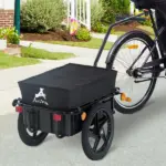 Aosom Bicycle Cargo Trailer with Removable Box and Waterproof Cover, Bike Wagon Trailer with Two 16in Wheels - Image 2
