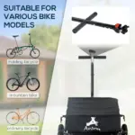 Aosom Bicycle Cargo Trailer with Removable Box and Waterproof Cover, Bike Wagon Trailer with Two 16in Wheels - Image 4