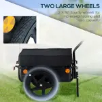 Aosom Bicycle Cargo Trailer with Removable Box and Waterproof Cover, Bike Wagon Trailer with Two 16in Wheels - Image 6