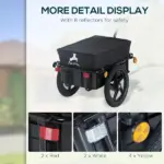 Aosom Bicycle Cargo Trailer with Removable Box and Waterproof Cover, Bike Wagon Trailer with Two 16in Wheels - Image 7