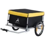 Bicycle Cargo Trailer, Yellow, Two-Wheel Bike Luggage Wagon with Removable Cover - Image 11