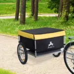 Bicycle Cargo Trailer, Yellow, Two-Wheel Bike Luggage Wagon with Removable Cover - Image 10