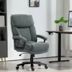 HOMCOM Big and Tall Desk Chair, Executive Office Chair, 450lbs, Heavy Duty Computer Chair for Heavy People, Gray - Image 2