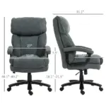 HOMCOM Big and Tall Desk Chair, Executive Office Chair, 450lbs, Heavy Duty Computer Chair for Heavy People, Gray - Image 3