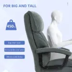 HOMCOM Big and Tall Desk Chair, Executive Office Chair, 450lbs, Heavy Duty Computer Chair for Heavy People, Gray - Image 4