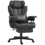 HOMCOM Big and Tall Desk Chair, Executive Office Chair with Footrest, 396lbs, Lumbar Support, and Reclining Function, Black - Image 11
