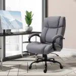 Vinsetto Big and Tall Executive Office Chair 484lbs with Wide Seat, Computer Desk Chair, Adjustable Height, Light Gray - Image 2