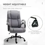 Vinsetto Big and Tall Executive Office Chair 484lbs with Wide Seat, Computer Desk Chair, Adjustable Height, Light Gray - Image 5