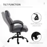 Vinsetto Big and Tall Executive Office Chair 484lbs with Wide Seat, Computer Desk Chair, Adjustable Height, Light Gray - Image 6