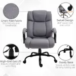 Vinsetto Big and Tall Executive Office Chair 484lbs with Wide Seat, Computer Desk Chair, Adjustable Height, Light Gray - Image 8