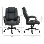 Big and Tall Office Chair with 485 lb Capacity, Adjustable Height, Charcoal Gray - Image 3