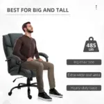 Big and Tall Office Chair with 485 lb Capacity, Adjustable Height, Charcoal Gray - Image 4