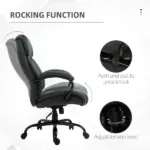 Big and Tall Office Chair with 485 lb Capacity, Adjustable Height, Charcoal Gray - Image 6