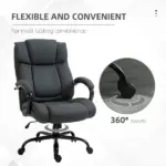 Big and Tall Office Chair with 485 lb Capacity, Adjustable Height, Charcoal Gray - Image 7