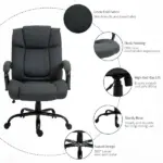 Big and Tall Office Chair with 485 lb Capacity, Adjustable Height, Charcoal Gray - Image 8