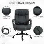 Big and Tall Office Chair with 485 lb Capacity, Adjustable Height, Charcoal Gray - Image 9