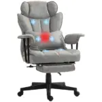 HOMCOM Big and Tall Office Chair, Up to 396lbs, Ergonomic Reclining Office Chair with High Back, Footrest and Lumbar Support, Gray - Image 11