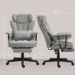 HOMCOM Big and Tall Office Chair, Up to 396lbs, Ergonomic Reclining Office Chair with High Back, Footrest and Lumbar Support, Gray - Image 3