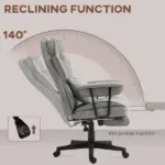 HOMCOM Big and Tall Office Chair, Up to 396lbs, Ergonomic Reclining Office Chair with High Back, Footrest and Lumbar Support, Gray - Image 7