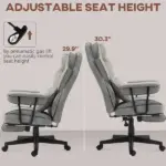 HOMCOM Big and Tall Office Chair, Up to 396lbs, Ergonomic Reclining Office Chair with High Back, Footrest and Lumbar Support, Gray - Image 8