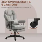 HOMCOM Big and Tall Office Chair, Up to 396lbs, Ergonomic Reclining Office Chair with High Back, Footrest and Lumbar Support, Gray - Image 9