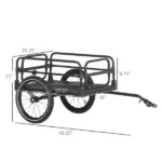 Bike Cargo Trailer, 16'' Wheels, Suspension, 88 lbs Load Capacity, Durable Transport Cart - Image 3