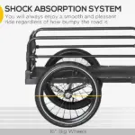 Bike Cargo Trailer, 16'' Wheels, Suspension, 88 lbs Load Capacity, Durable Transport Cart - Image 4