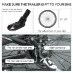 Bike Cargo Trailer, 16'' Wheels, Suspension, 88 lbs Load Capacity, Durable Transport Cart - Image 8