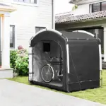 Outsunny Bike Storage Shed Tent, Portable and Waterproof with 210D Oxford Fabric and Carry Bag for 3-4 Bicycles, Black - Image 2