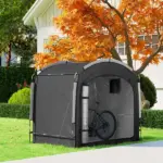 Outsunny Bike Storage Shed Tent, Portable and Waterproof with 210D Oxford Fabric and Carry Bag for 3-4 Bicycles, Black - Image 10