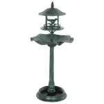 Bird Bath Bowl, 3-in-1 Pedestal Birdbath with Bird Feeder and Flower Planter, Large Water Basin, Outdoor, Green - Image 11